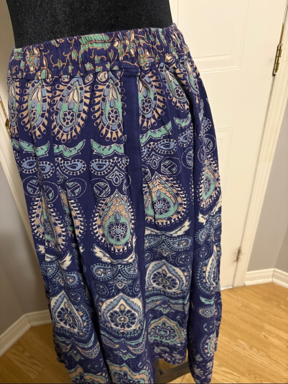 Bohemian Navy Paisley Bangkok Maxi Skirt - Women - Picture 5 of 5